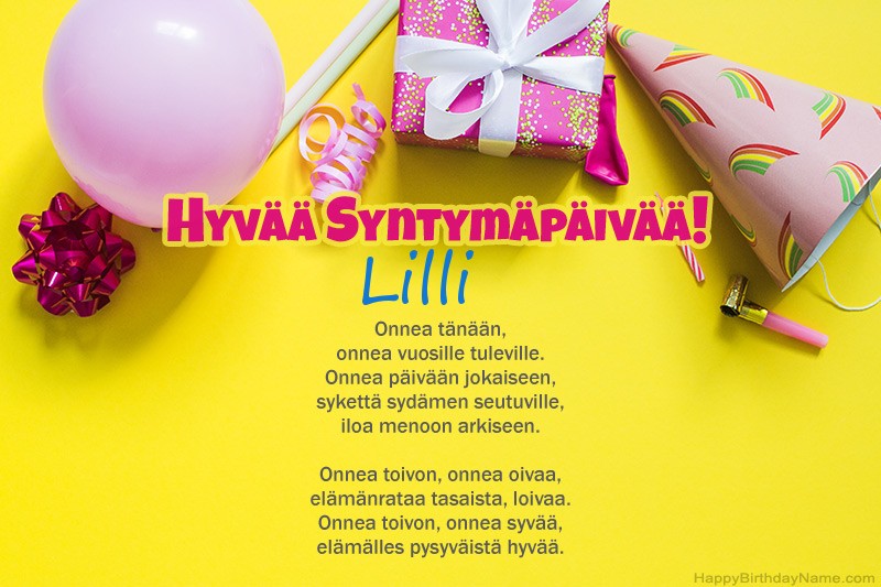 Hyvää Syntymäpäivää Lilli kuvissa