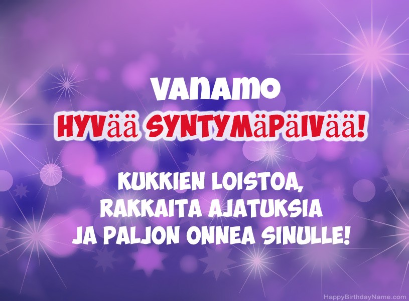 Onnittelut Vanamo onnea!