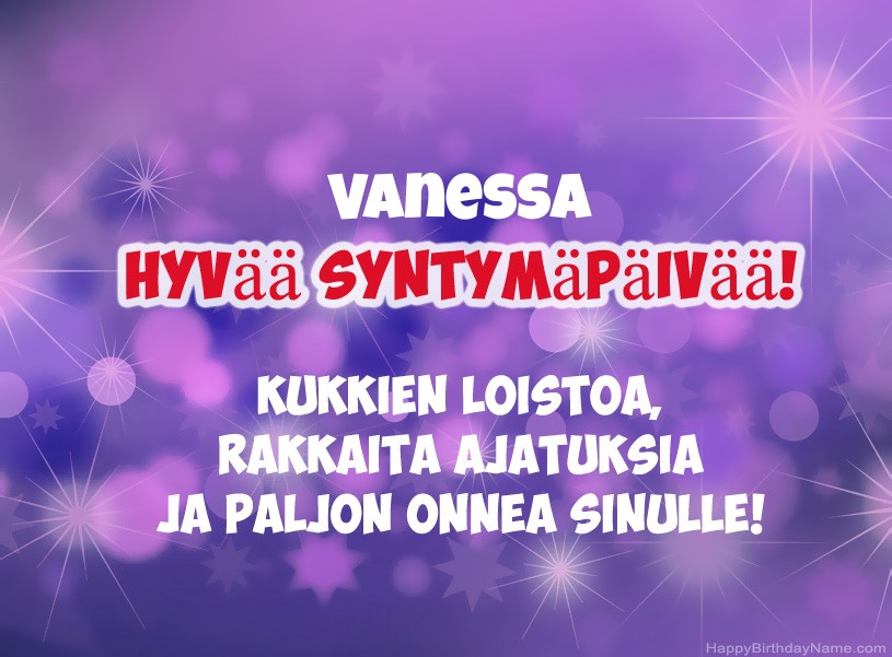 Onnittelut Vanessa onnea!