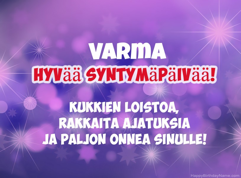 Onnittelut Varma onnea!