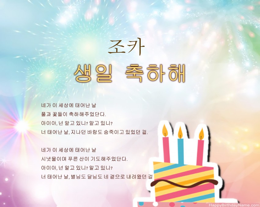 조카 생일 절