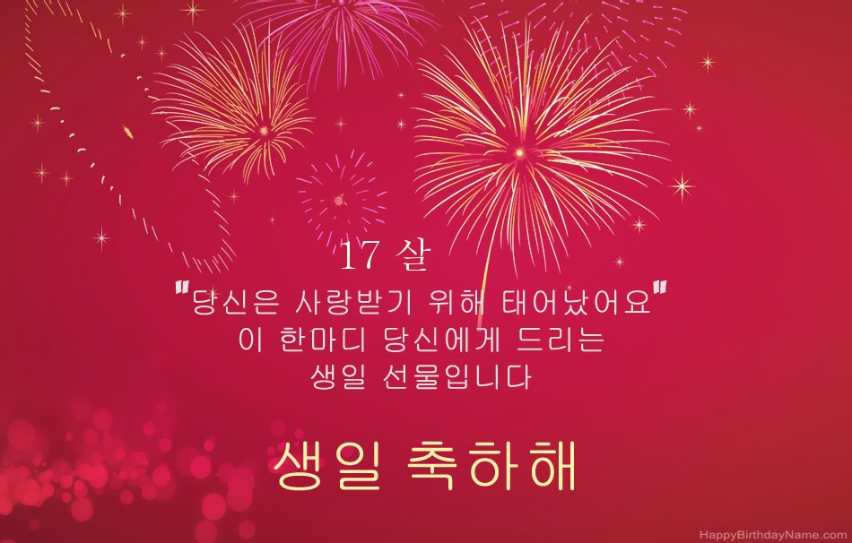 17 세 남자 생일 축하, 아름다운시