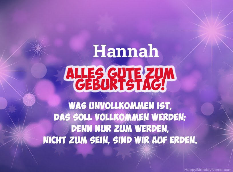 Schöne Bilder zum Geburtstag von Hannah