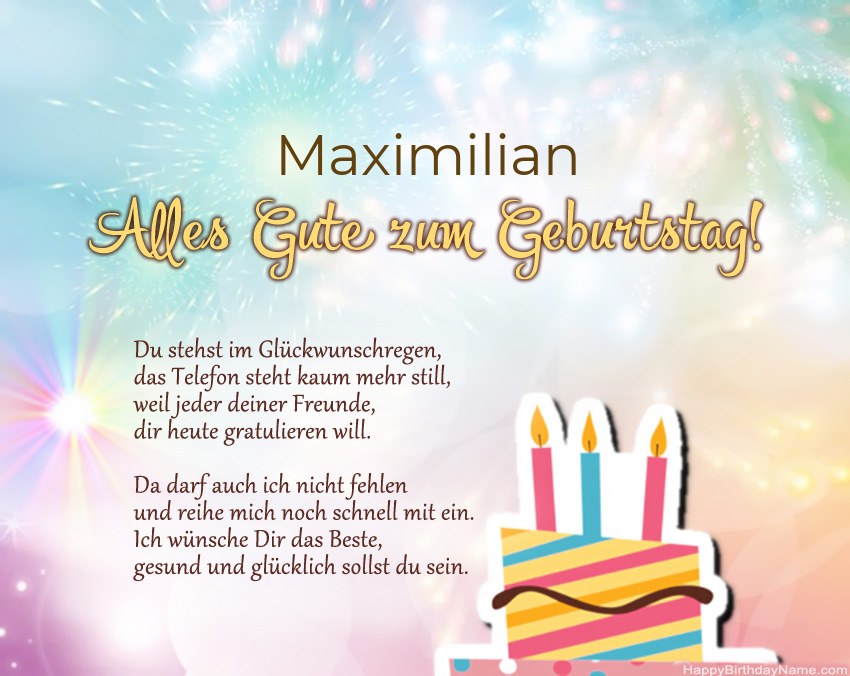 Alles Gute zum Geburtstag Maximilian in Vers Alles Gute zum Geburtstag Maximilian in Vers