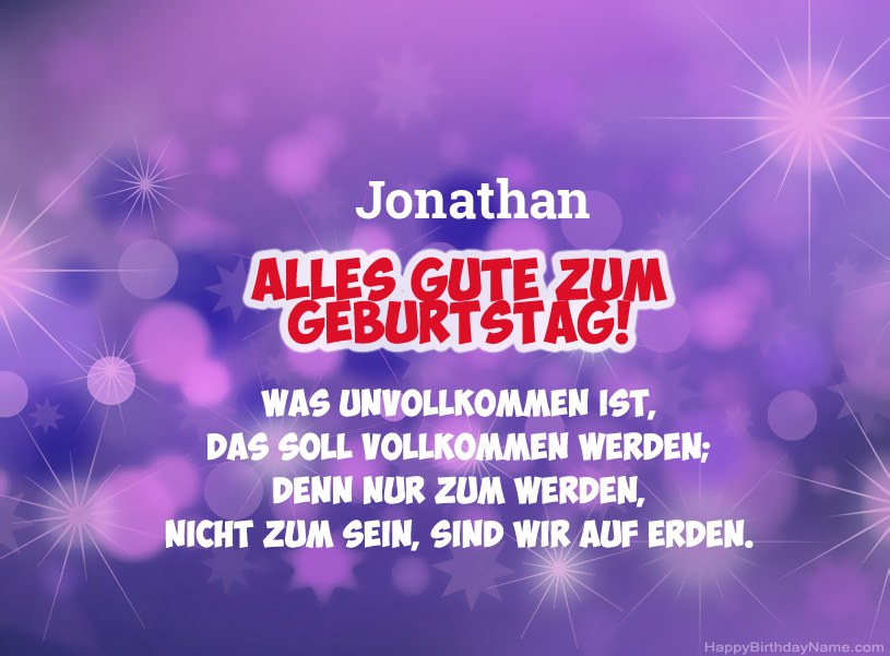 Schöne Bilder zum Geburtstag von Jonathan