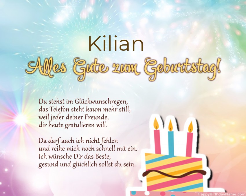 Alles Gute zum Geburtstag Kilian in Vers