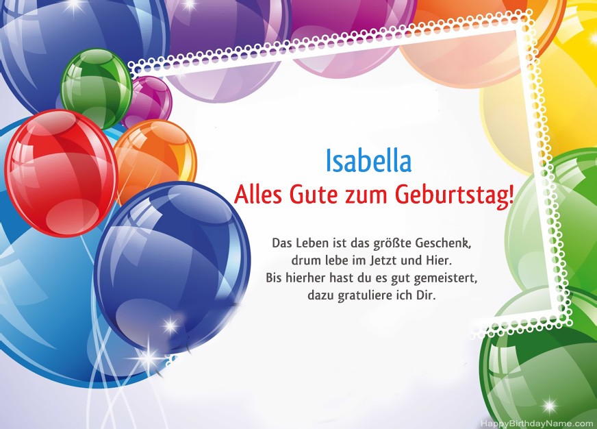 Alles Gute zum Geburtstag Isabella!