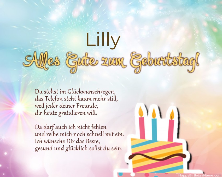 Alles Gute zum Geburtstag Lilly in Vers