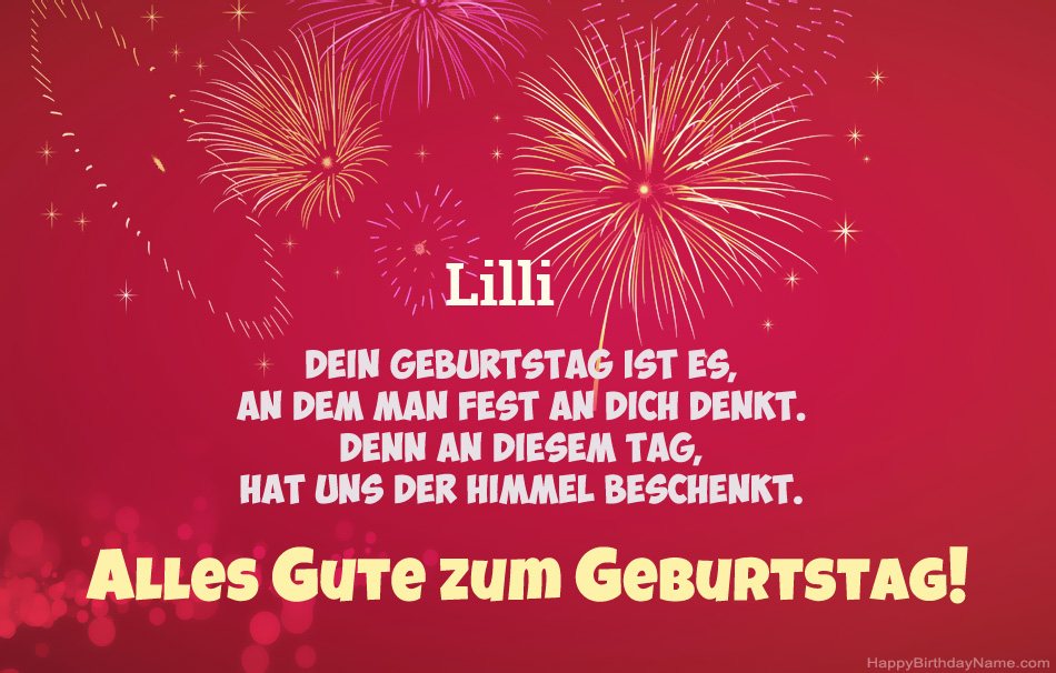 Alles Gute zum Geburtstag Lilli, schöne Gedichte