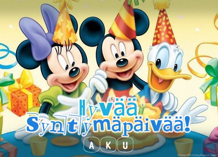 Hauska onnellinen Syntymäpäivä kortti Aku