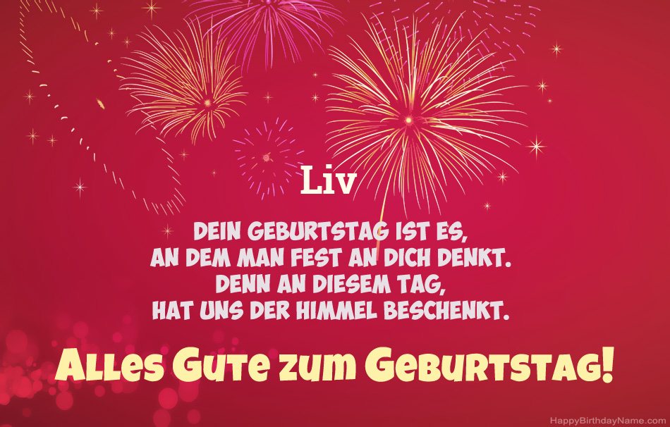 Alles Gute zum Geburtstag Liv, schöne Gedichte