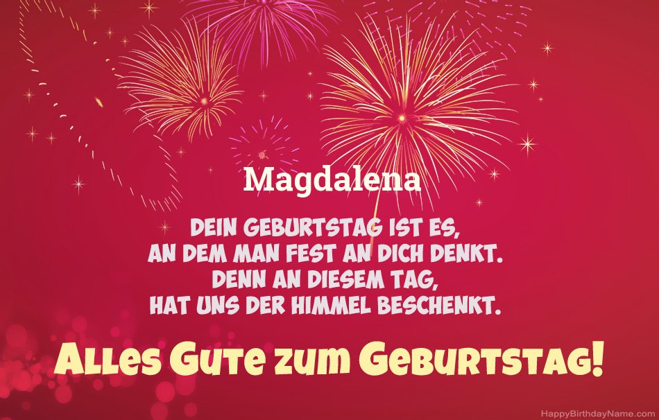 Alles Gute zum Geburtstag Magdalena, schöne Gedichte