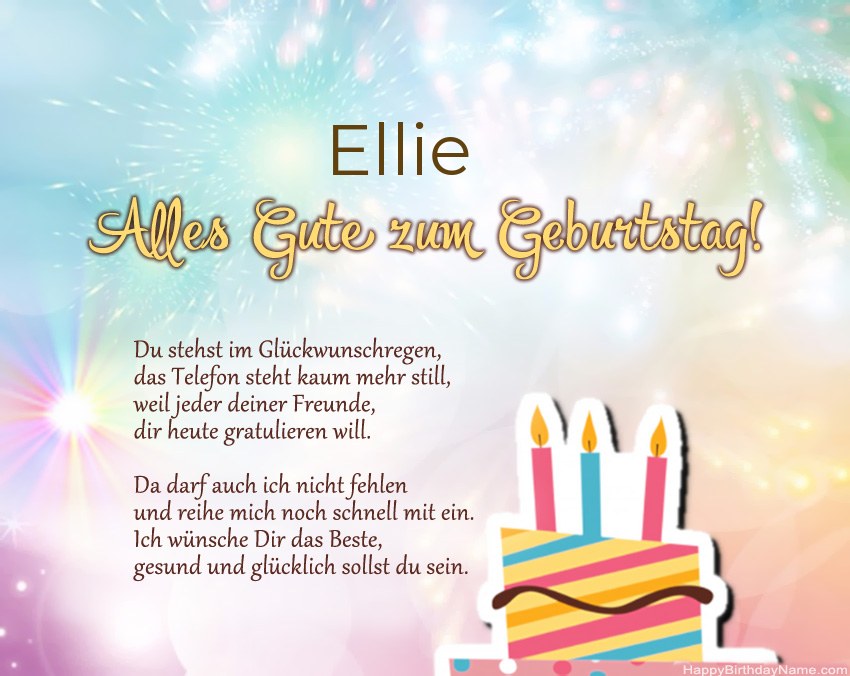 Alles Gute zum Geburtstag Ellie in Vers Alles Gute zum Geburtstag Ellie in Vers