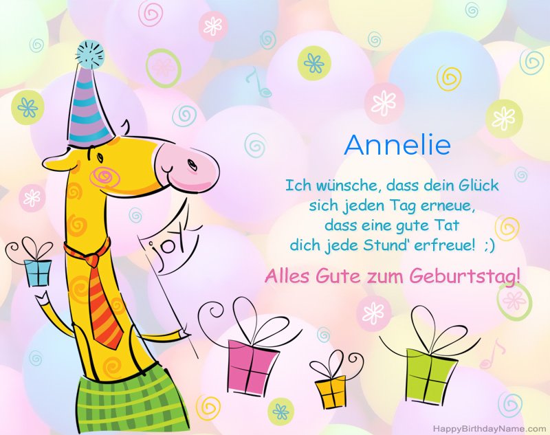 Kinderglückwünsche zum Geburtstag von Annelie Kinderglückwünsche zum Geburtstag von Annelie