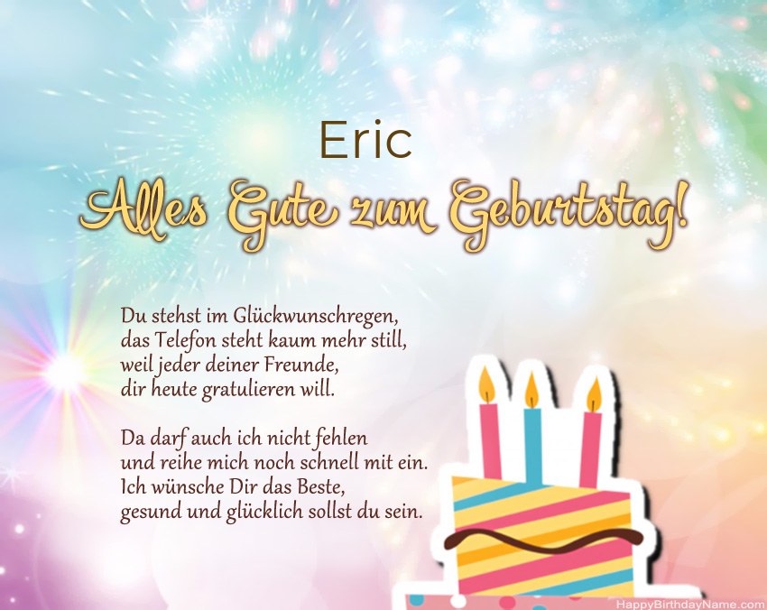 Alles Gute zum Geburtstag Eric in Vers