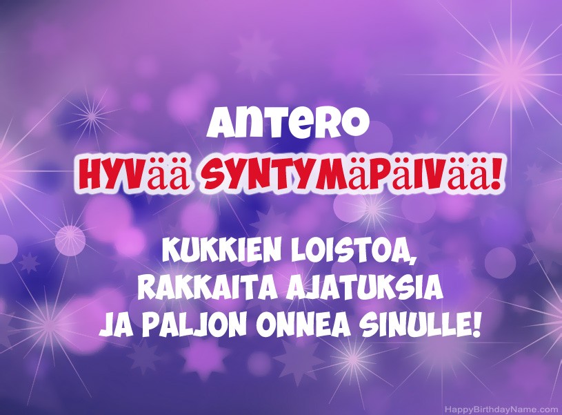 Onnittelut Antero onnea!