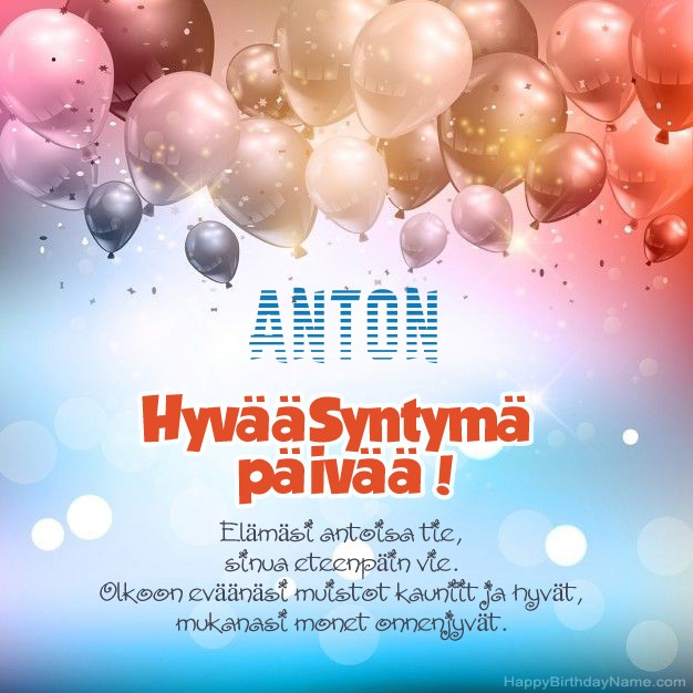 Hauskoja kuvia Hyvää Syntymäpäivää Anton