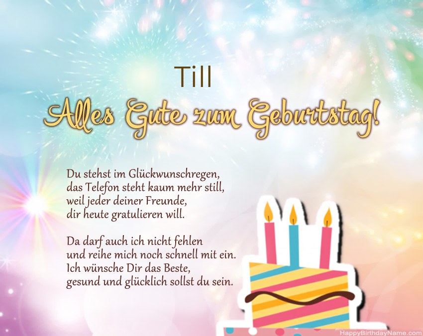 Alles Gute zum Geburtstag Till in Vers Alles Gute zum Geburtstag Till in Vers