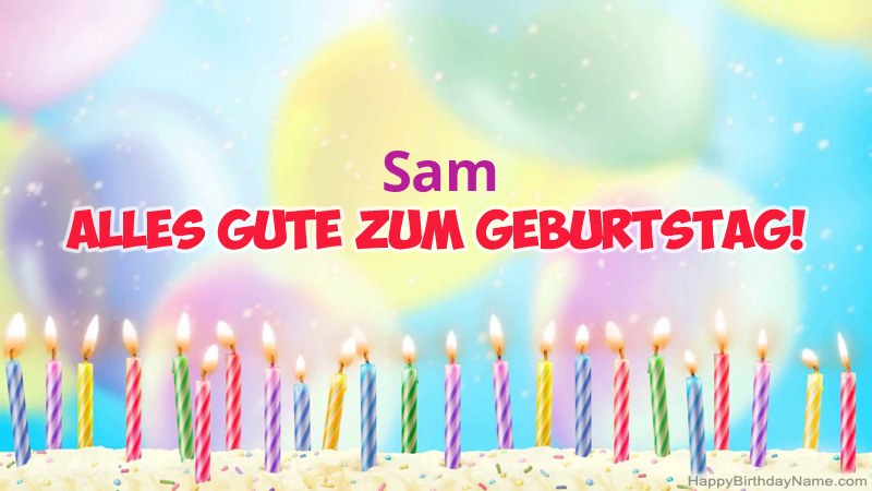 Lustige alles Gute zum Geburtstagkarten für Sam