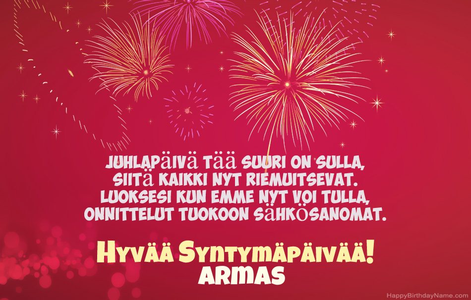 Runot Syntymäpäivänä Armas