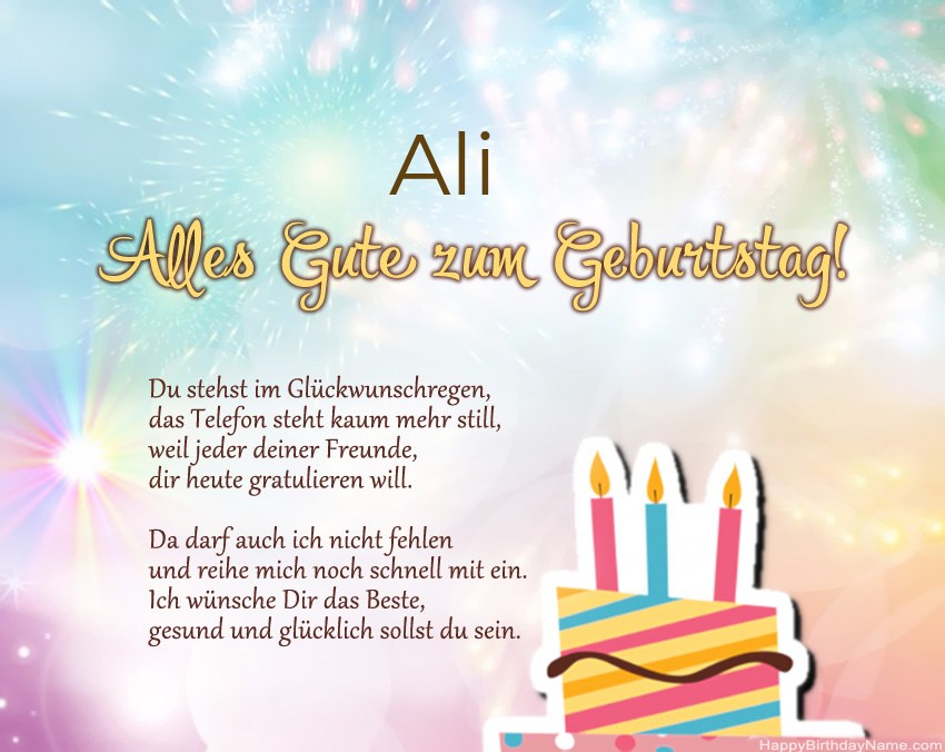 Alles Gute zum Geburtstag Ali in Vers