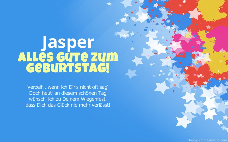 Herzlichen Glückwunsch zum Geburtstag von Jasper