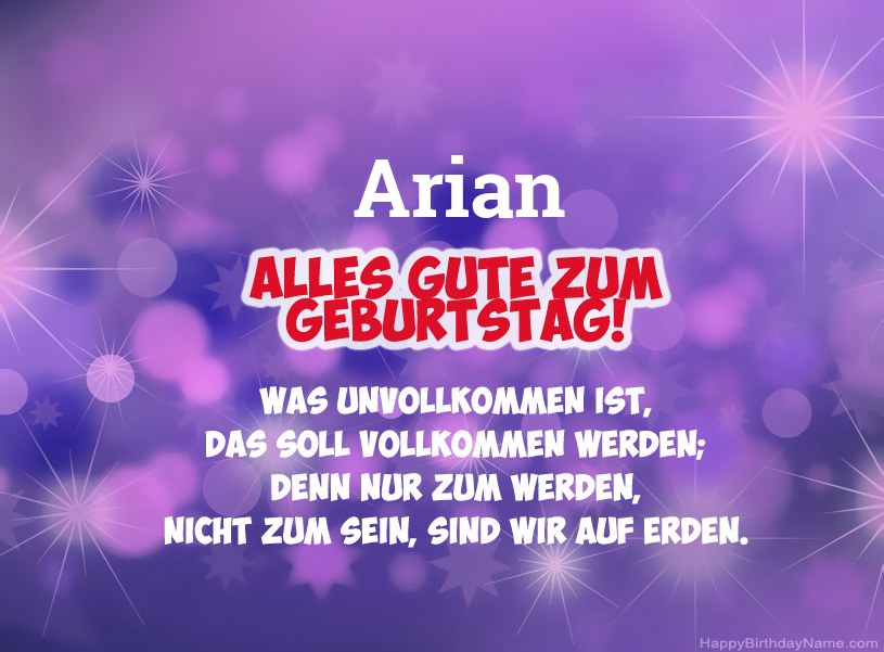Schöne Bilder zum Geburtstag von Arian