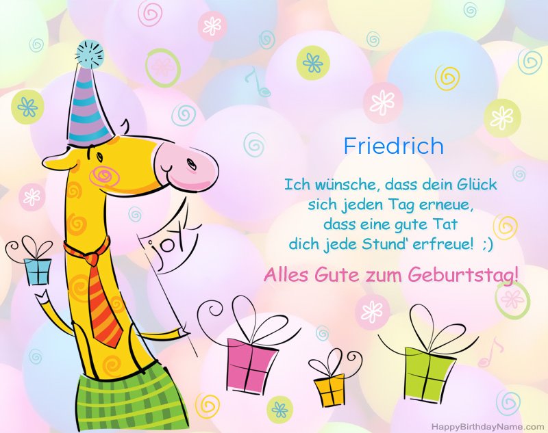 Kinderglückwünsche zum Geburtstag von Friedrich Kinderglückwünsche zum Geburtstag von Friedrich