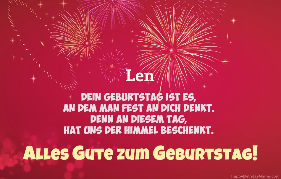 Alles Gute zum Geburtstag Len, schöne Gedichte Alles Gute zum Geburtstag Len, schöne Gedichte