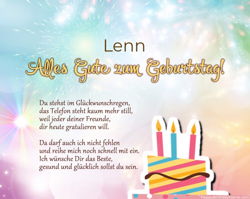 Alles Gute zum Geburtstag Lenn in Vers Alles Gute zum Geburtstag Lenn in Vers