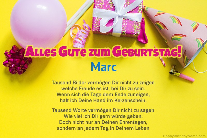 Alles Gute zum Geburtstag Marc in Prosa Alles Gute zum Geburtstag Marc in Prosa