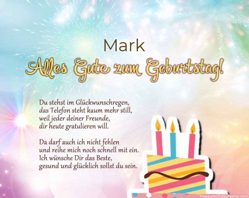 Alles Gute zum Geburtstag Mark in Vers Alles Gute zum Geburtstag Mark in Vers