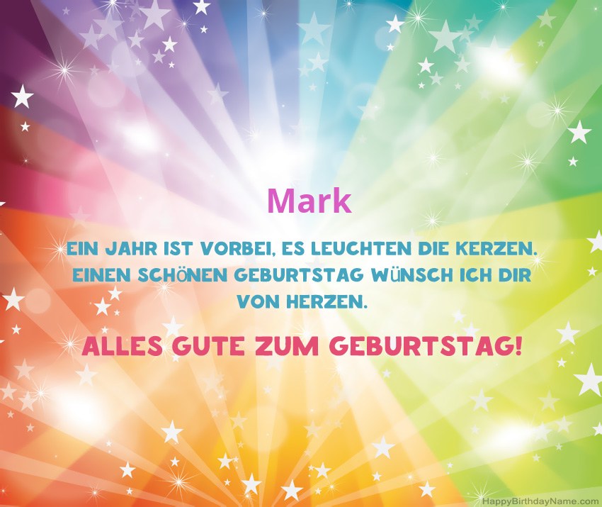 Schöne alles Gute zum Geburtstagkarten für Mark Schöne alles Gute zum Geburtstagkarten für Mark