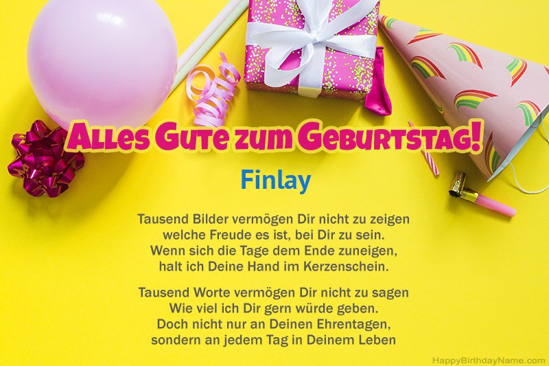 Alles Gute zum Geburtstag Finlay in Prosa