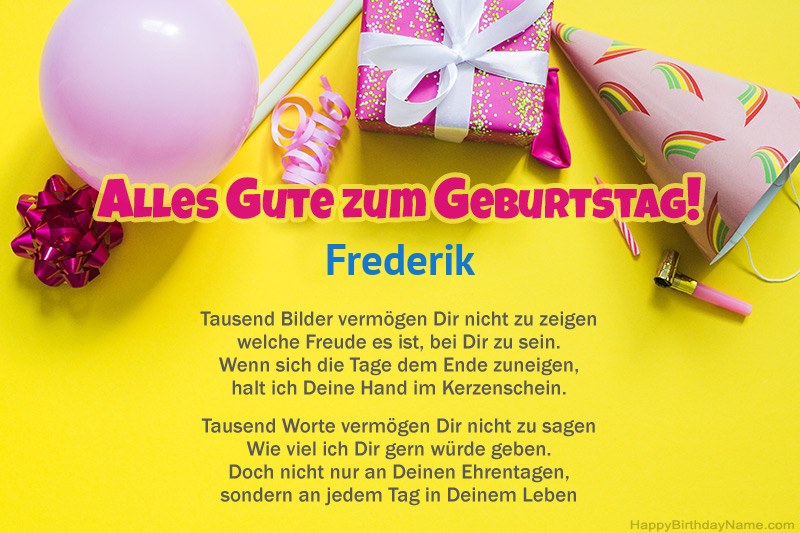 Alles Gute zum Geburtstag Frederik in Prosa Alles Gute zum Geburtstag Frederik in Prosa