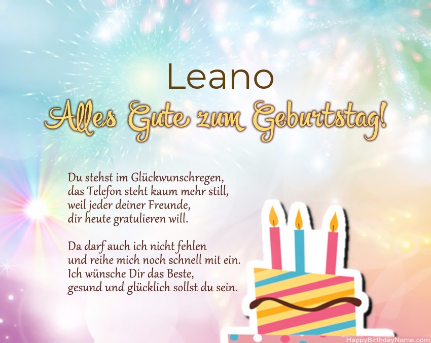 Alles Gute zum Geburtstag Leano in Vers Alles Gute zum Geburtstag Leano in Vers