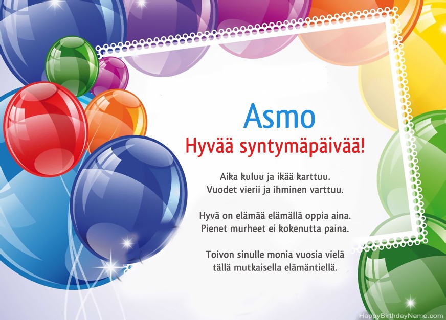 Hyvää Syntymäpäivää Asmo!