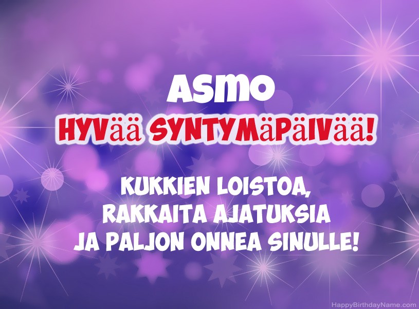Onnittelut Asmo onnea!
