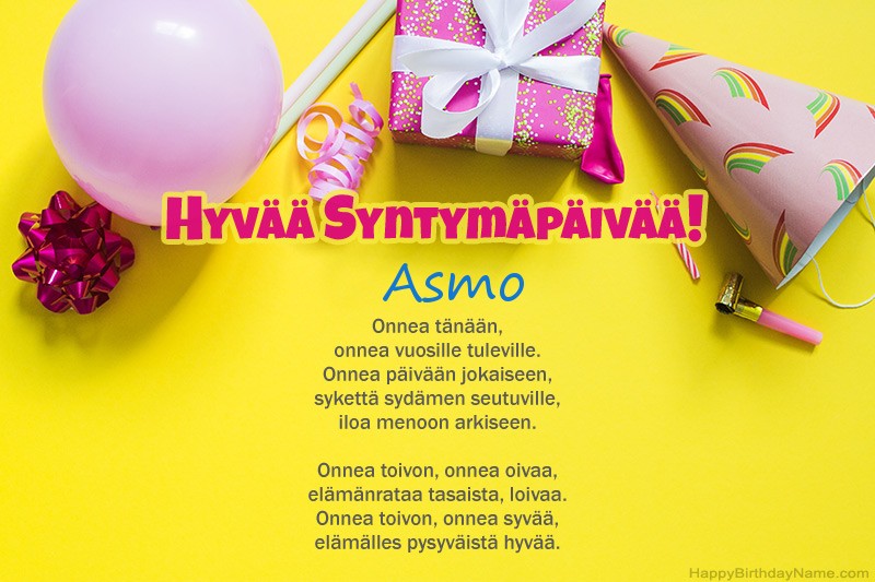 Hyvää Syntymäpäivää Asmo kuvissa Hyvää Syntymäpäivää Asmo kuvissa