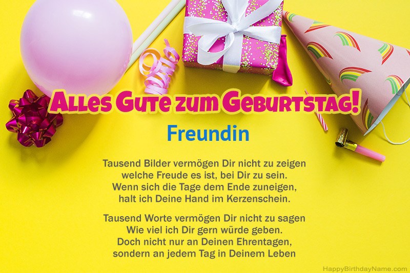 Alles Gute zum Geburtstag Freundin in der Prosa