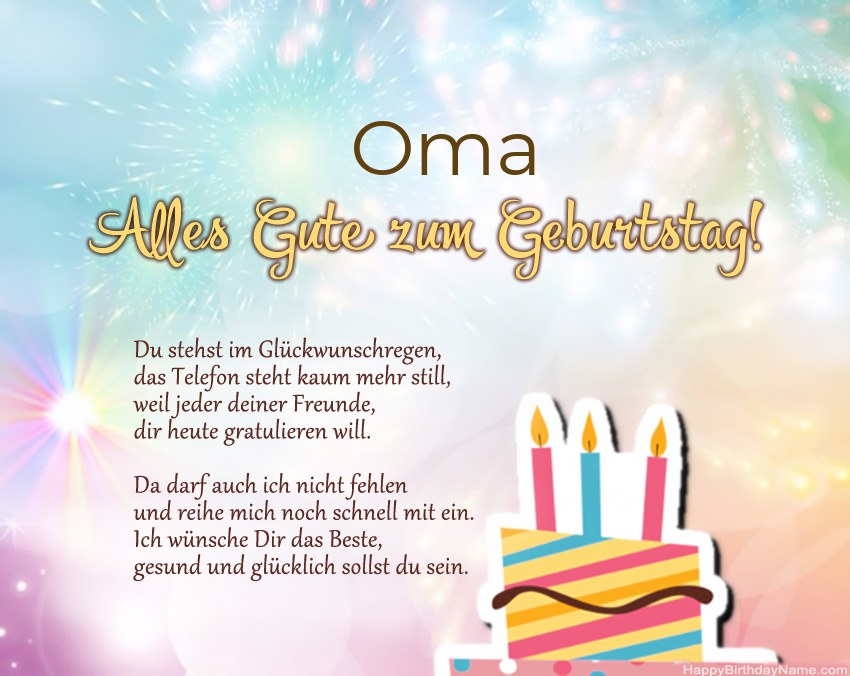 Oma Alles Gute zum Geburtstag in Versen Oma Alles Gute zum Geburtstag in Versen