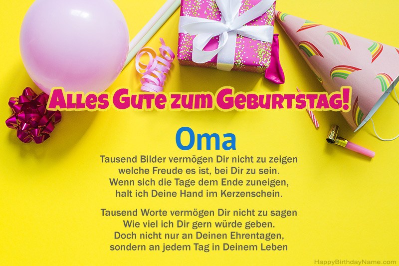 Alles Gute zum Geburtstag Oma in der Prosa Alles Gute zum Geburtstag Oma in der Prosa