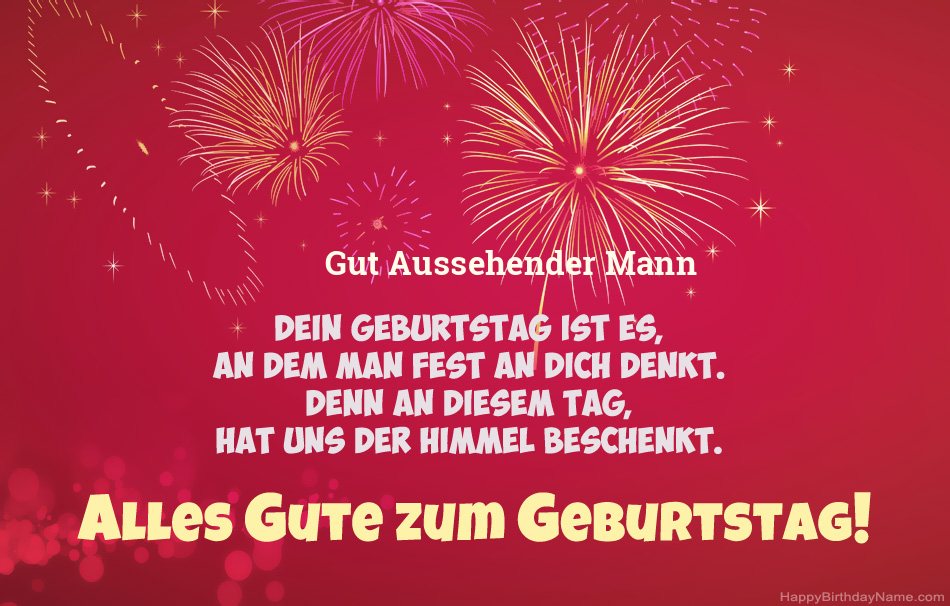 Gut Aussehender Mann Alles Gute zum Geburtstag, schöne Gedichte