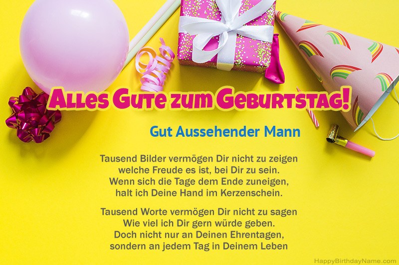 Alles Gute zum Geburtstag Gut Aussehender Mann in der Prosa