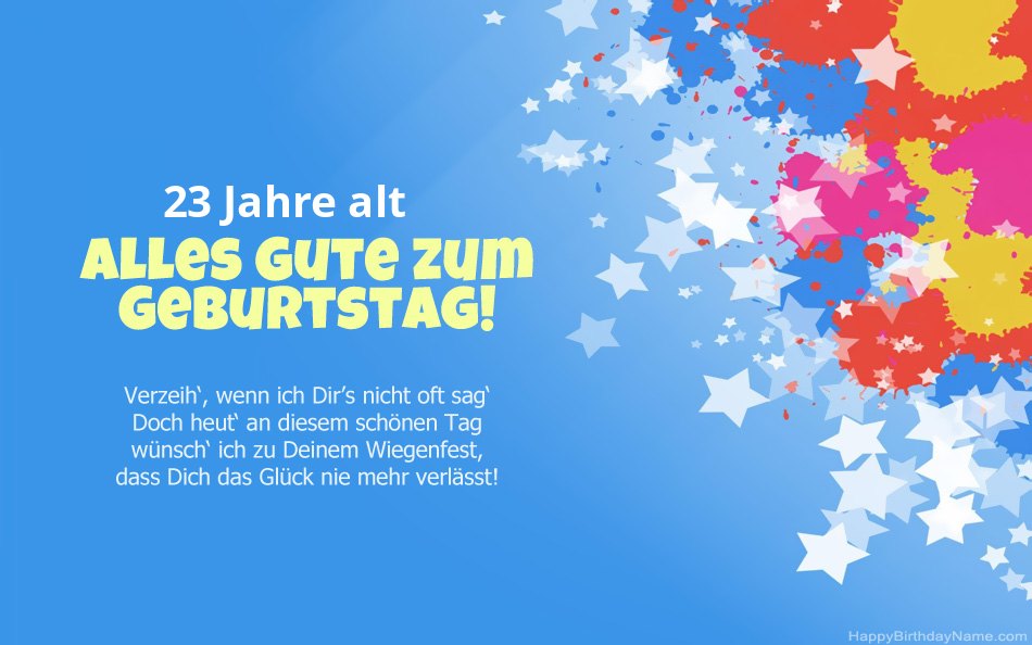 Herzlichen Glückwunsch zum Geburtstag 23 Jahre altes Mädchen
