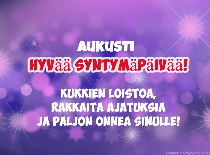Onnittelut Aukusti onnea!