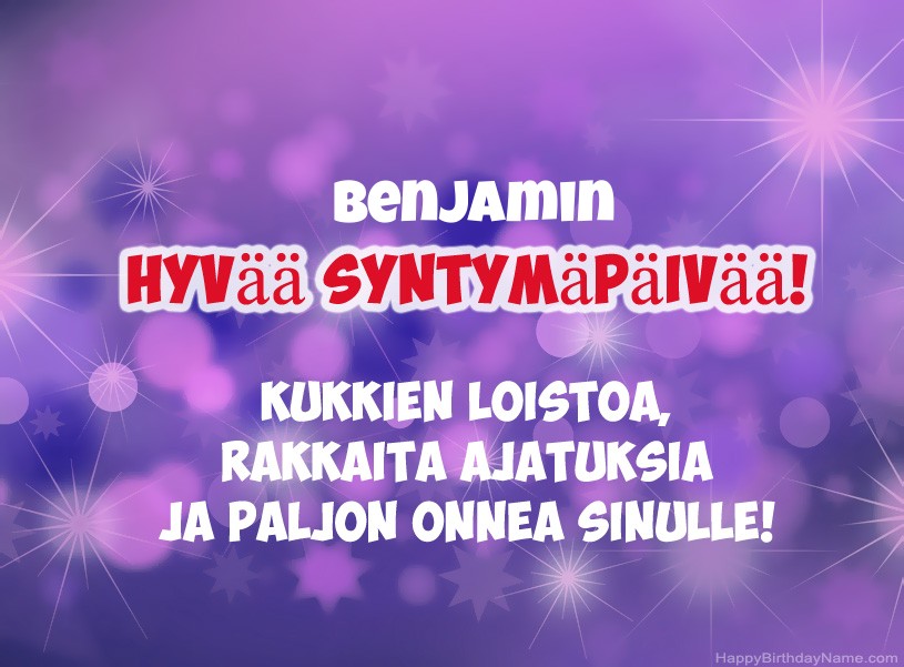 Onnittelut Benjamin onnea!
