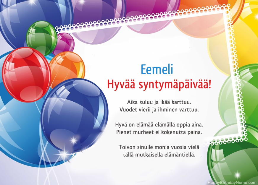 Hyvää Syntymäpäivää Eemeli!