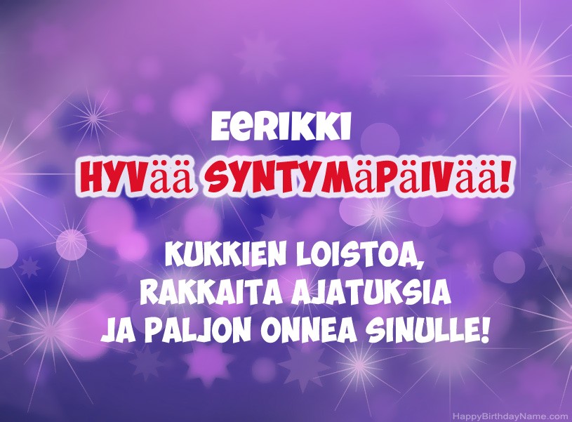 Onnittelut Eerikki onnea!