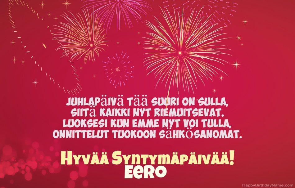 Runot Syntymäpäivänä Eero